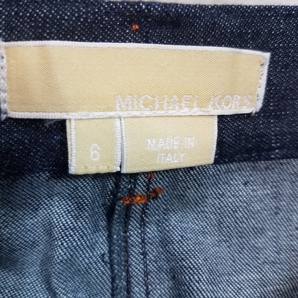 Michael Kors Orange Stitched Demin Jean Skirt 6 - Picture 3 of 6